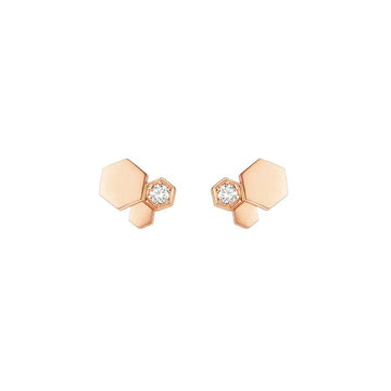 [Elara jewelsry ]BEE LOVE PINK GOLD DIAMOND EARRINGS