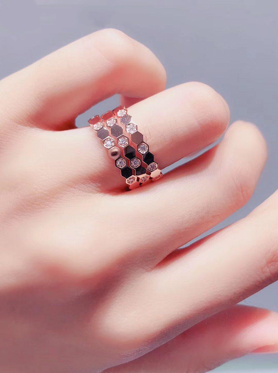 [Elara jewelsry ]BEE LOVE RING PINK GOLD DIAMOND