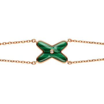 [Elara jewelsry ]JEUX BRACELET MALACHITE PINK GOLD 1 DIAMOND