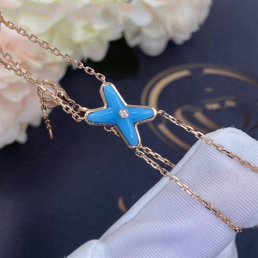 [Elara jewelsry ]JEUX BRACELET TURQUOISE PINK GOLD 1 DIAMOND