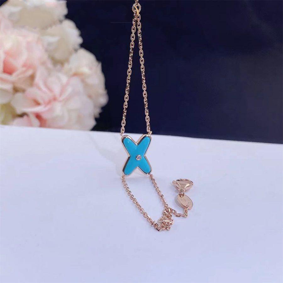 [Elara jewelsry ]JEUX BRACELET TURQUOISE PINK GOLD 1 DIAMOND