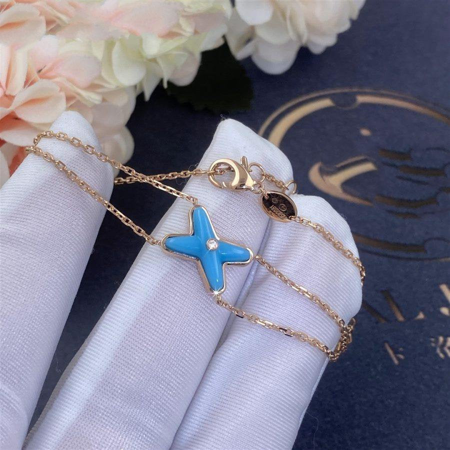 [Elara jewelsry ]JEUX BRACELET TURQUOISE PINK GOLD 1 DIAMOND