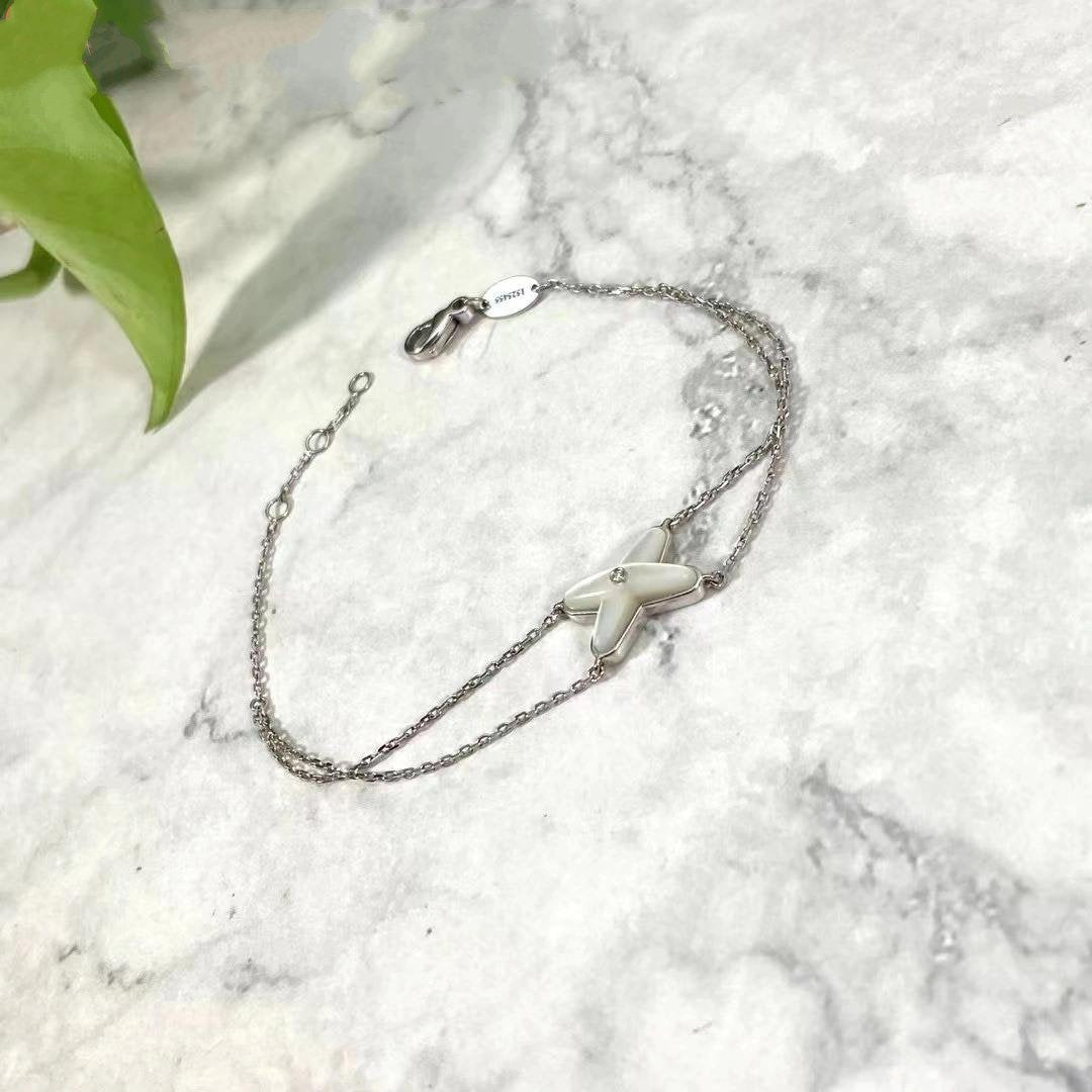[Elara jewelsry ]JEUX BRACELET WHITE MOP SILVER 1 DIAMOND