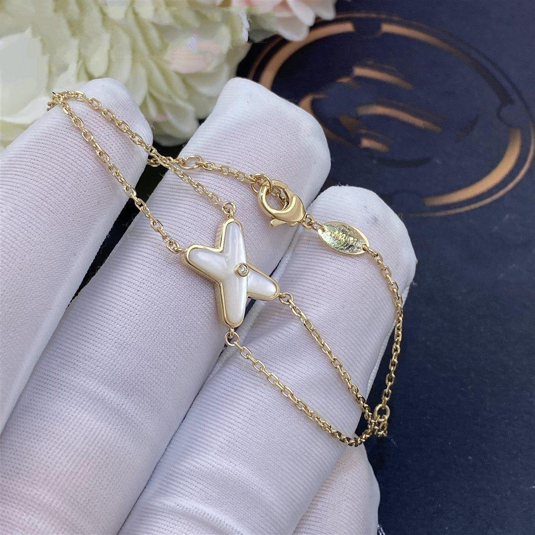 [Elara jewelsry ]JEUX BRACELET WHITE MOP GOLD 1 DIAMOND