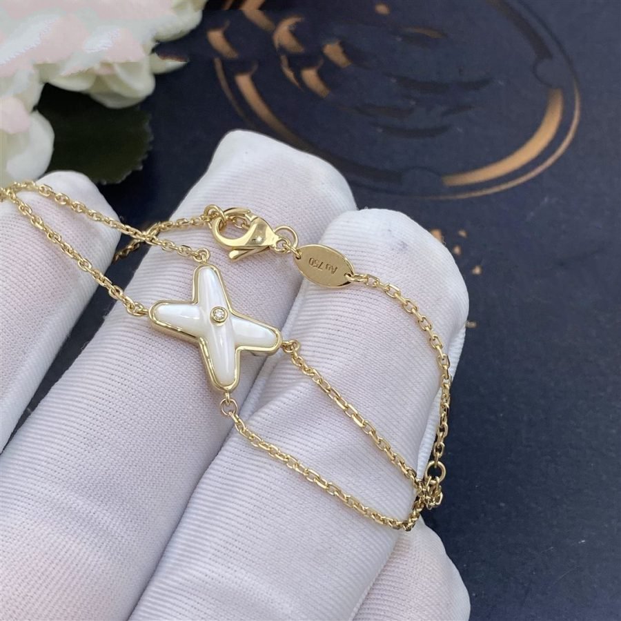 [Elara jewelsry ]JEUX BRACELET WHITE MOP GOLD 1 DIAMOND