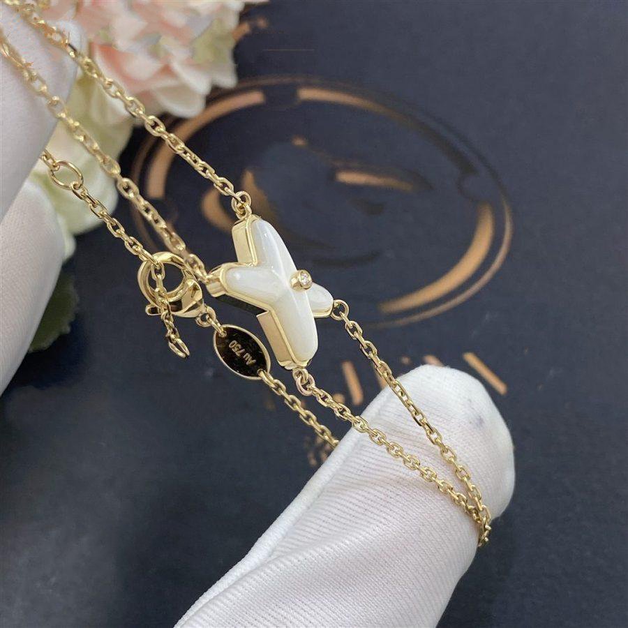 [Elara jewelsry ]JEUX BRACELET WHITE MOP GOLD 1 DIAMOND