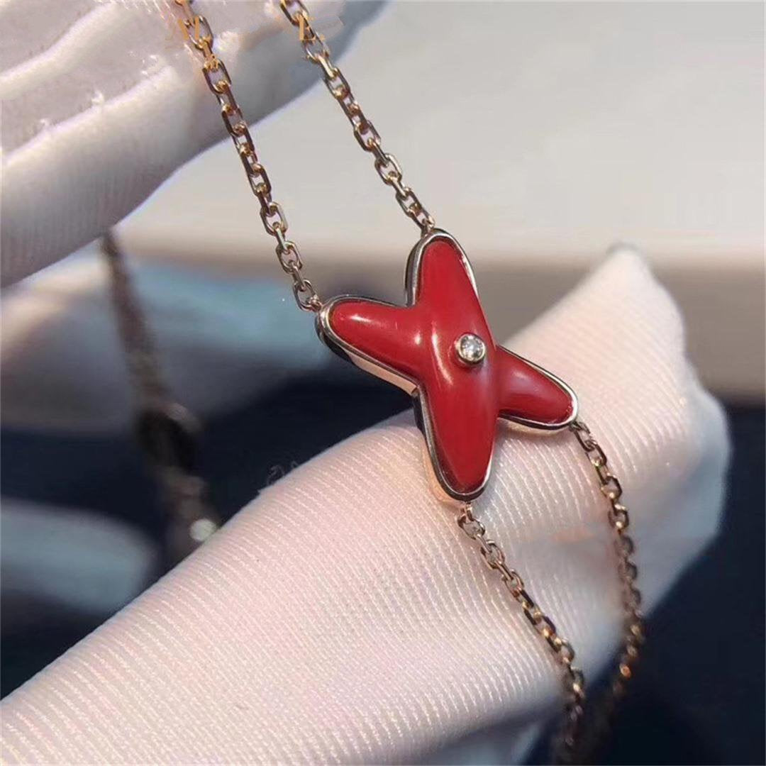 [Elara jewelsry ]JEUX BRACELET CARNELIAN PINK GOLD 1 DIAMOND