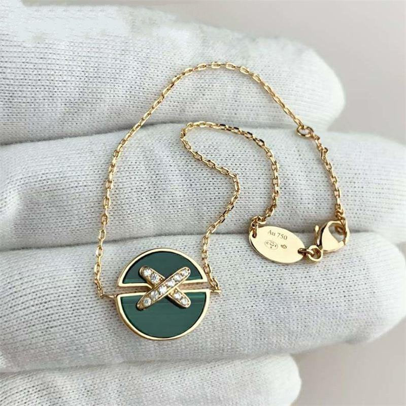 [Elara jewelsry ]JEUX DE BRACELET MALACHITE PINK GOLD DIAMONDS
