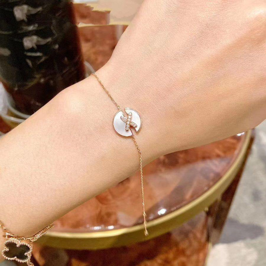[Elara jewelsry ]JEUX DE BRACELET MOP PINK GOLD DIAMONDS