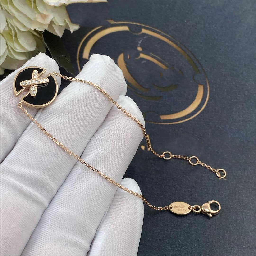 [Elara jewelsry ]JEUX DE BRACELET ONYX PINK GOLD DIAMOND