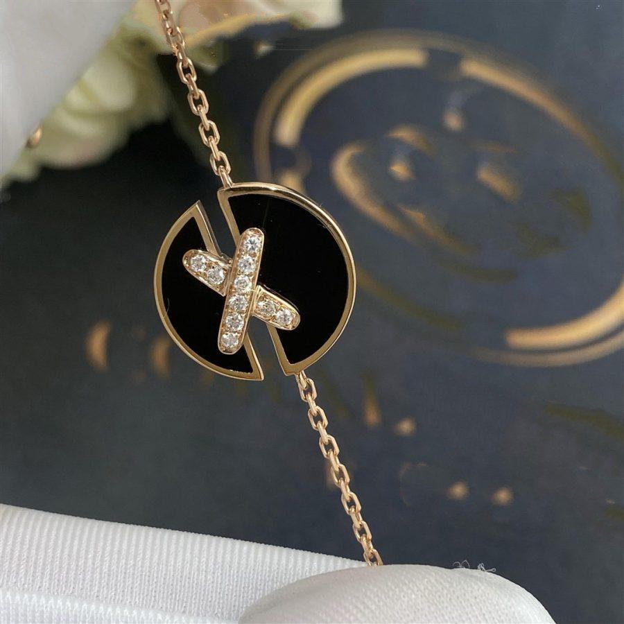 [Elara jewelsry ]JEUX DE BRACELET ONYX PINK GOLD DIAMOND