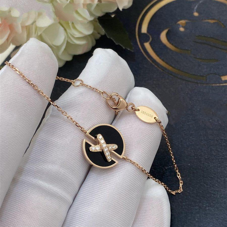 [Elara jewelsry ]JEUX DE BRACELET ONYX PINK GOLD DIAMOND