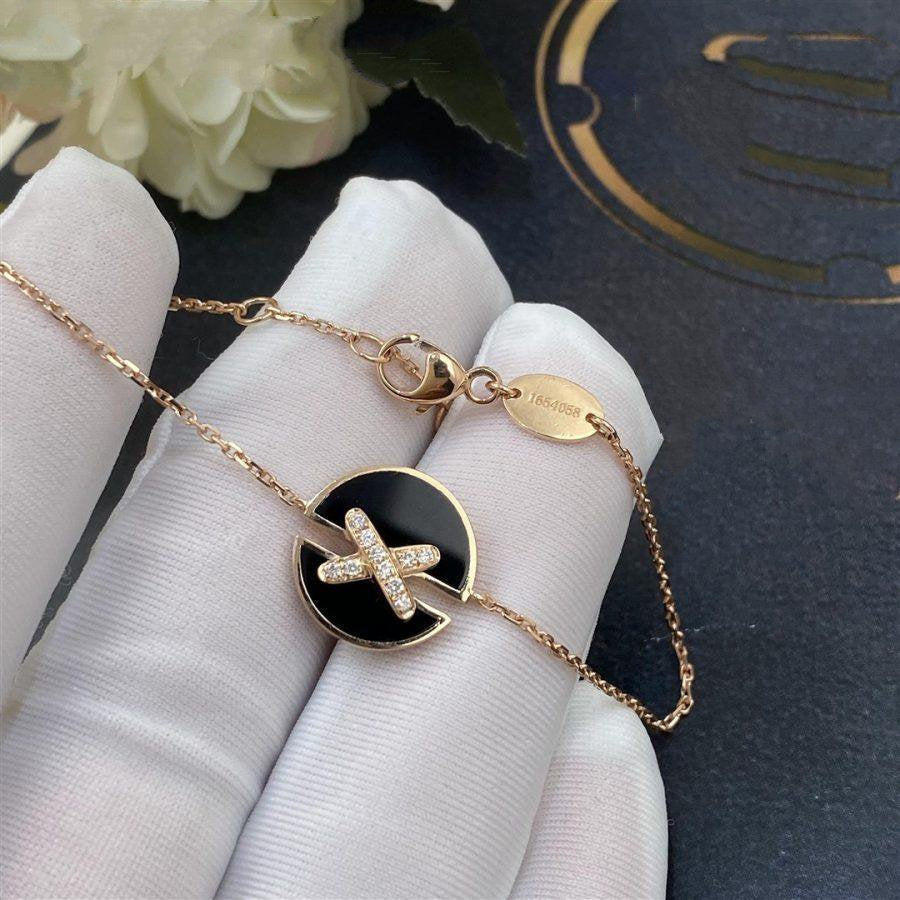 [Elara jewelsry ]JEUX DE BRACELET ONYX PINK GOLD DIAMOND