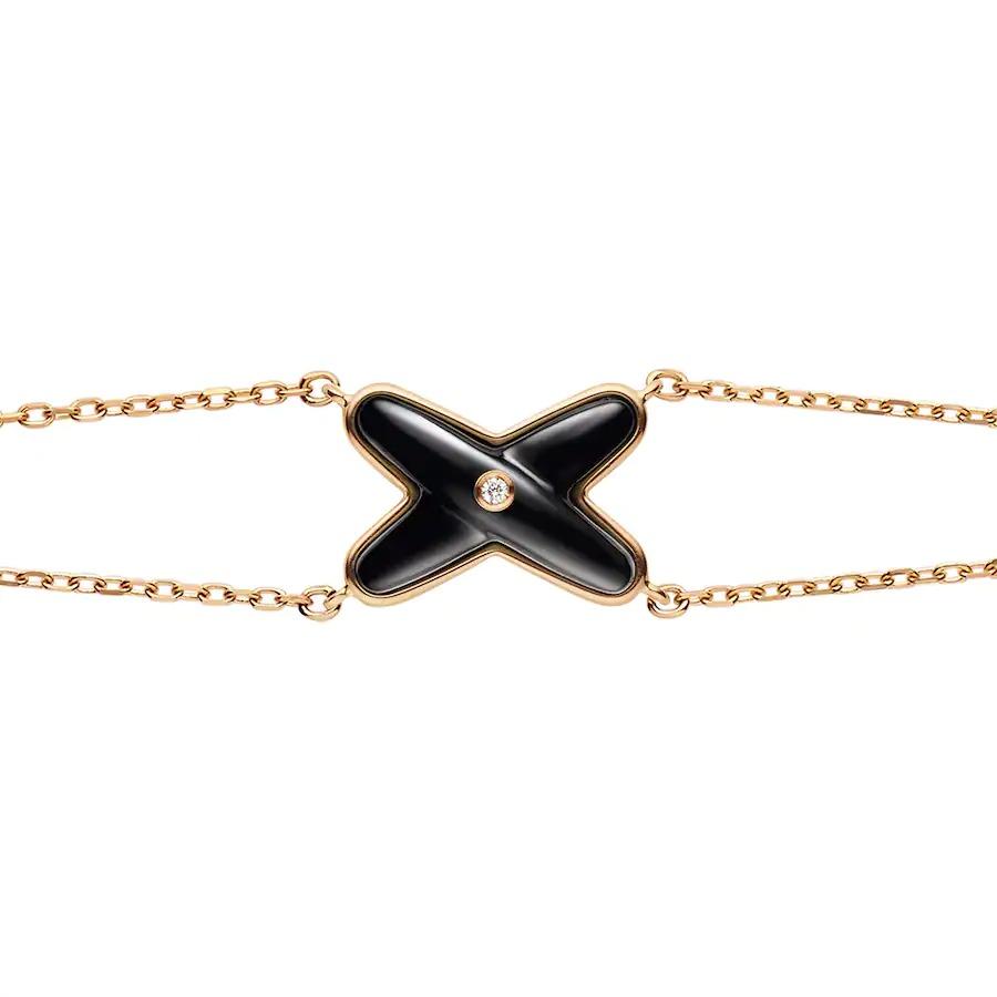 [Elara jewelsry ]JEUX BRACELET ONYX PINK GOLD 1 DIAMOND