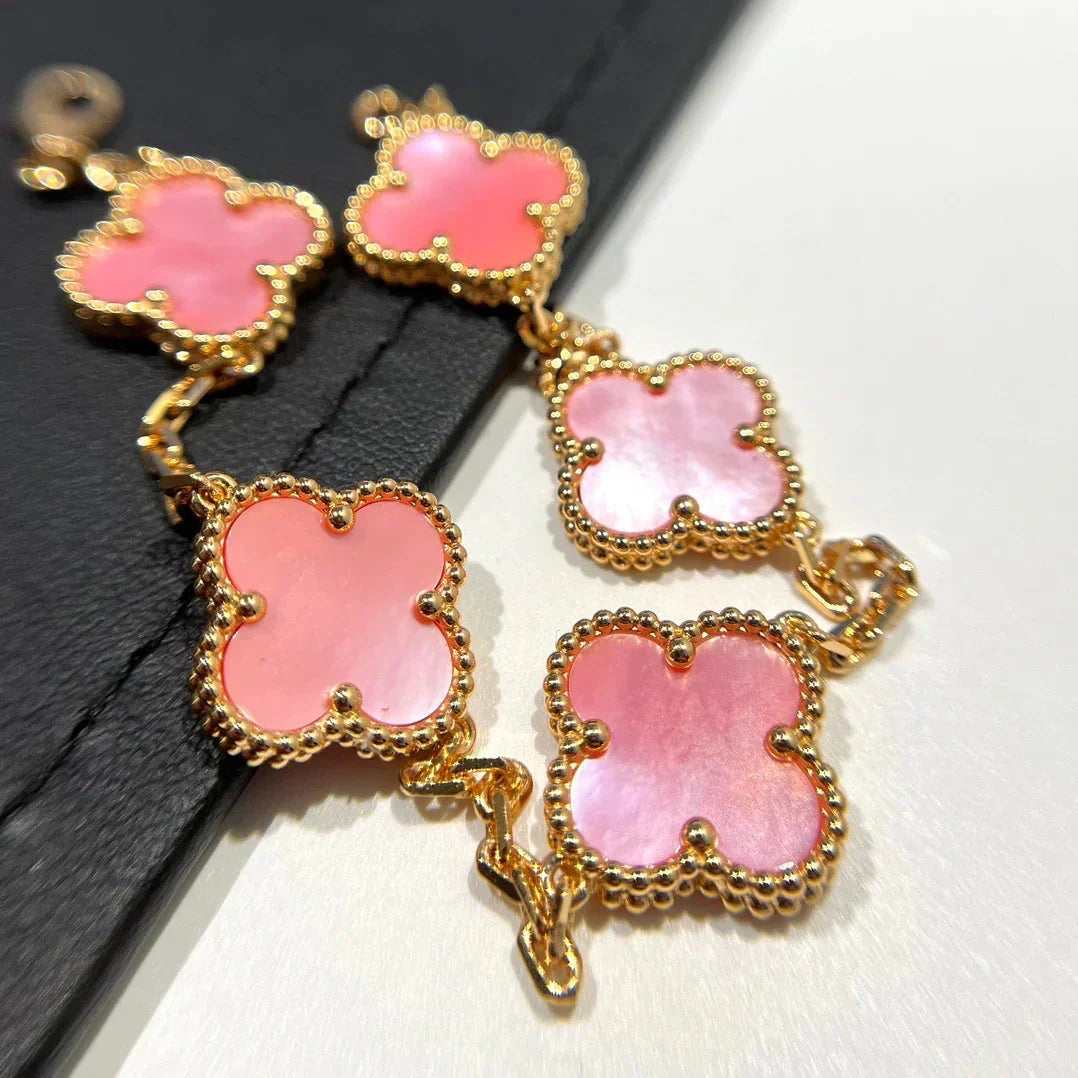 [Elara jewelsry ] CLOVER 5 MOTIFS  PINK MOP BRACELET COLLECTION