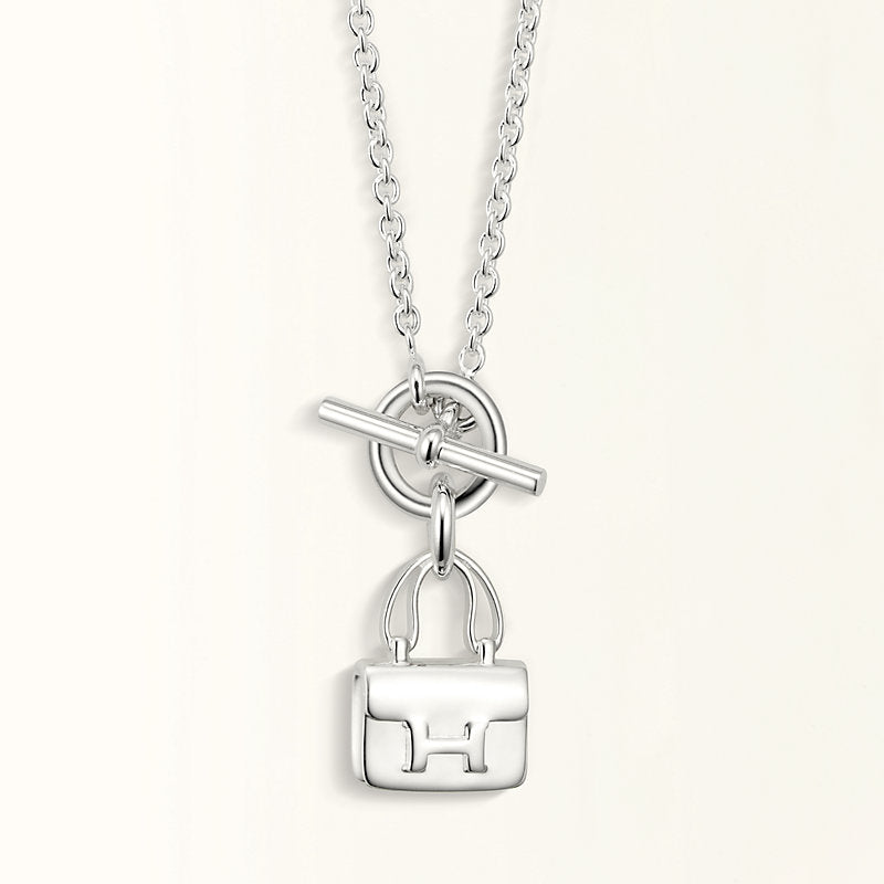 [Elara jewelsry ]POP H PEDANT SILVER NECKLACE