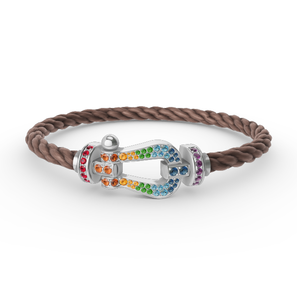 [Elara jewelsry ]FORC LARGE HORSESHOE  COLORED DIAMOND BRACELET SILVER