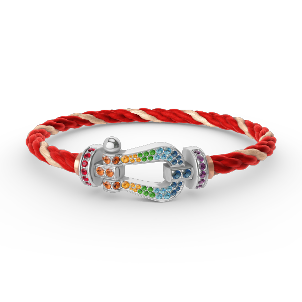 [Elara jewelsry ]FORC LARGE HORSESHOE  COLORED DIAMOND BRACELET SILVER
