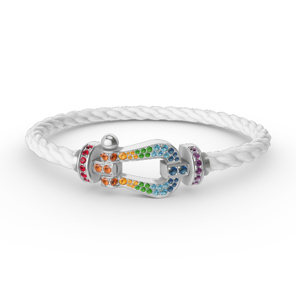 [Elara jewelsry ]FORC LARGE HORSESHOE  COLORED DIAMOND BRACELET SILVER