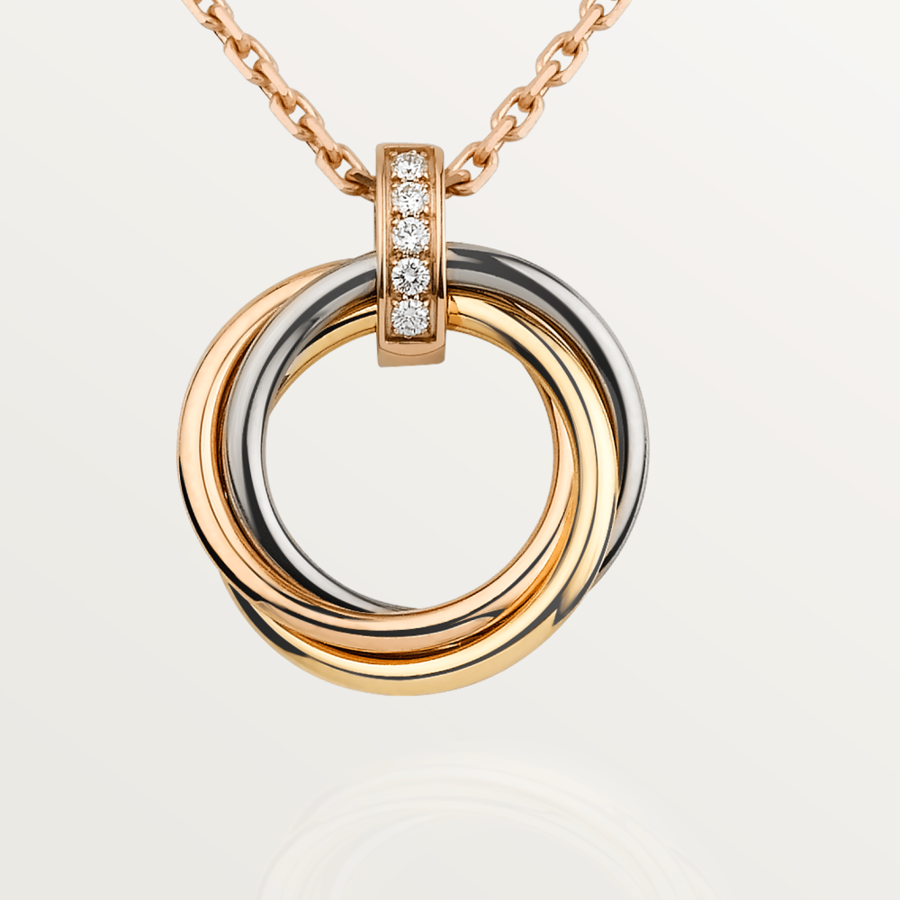 [Elara jewelsry ]TRINITY NECKLACE GOLD  DIAMONDS