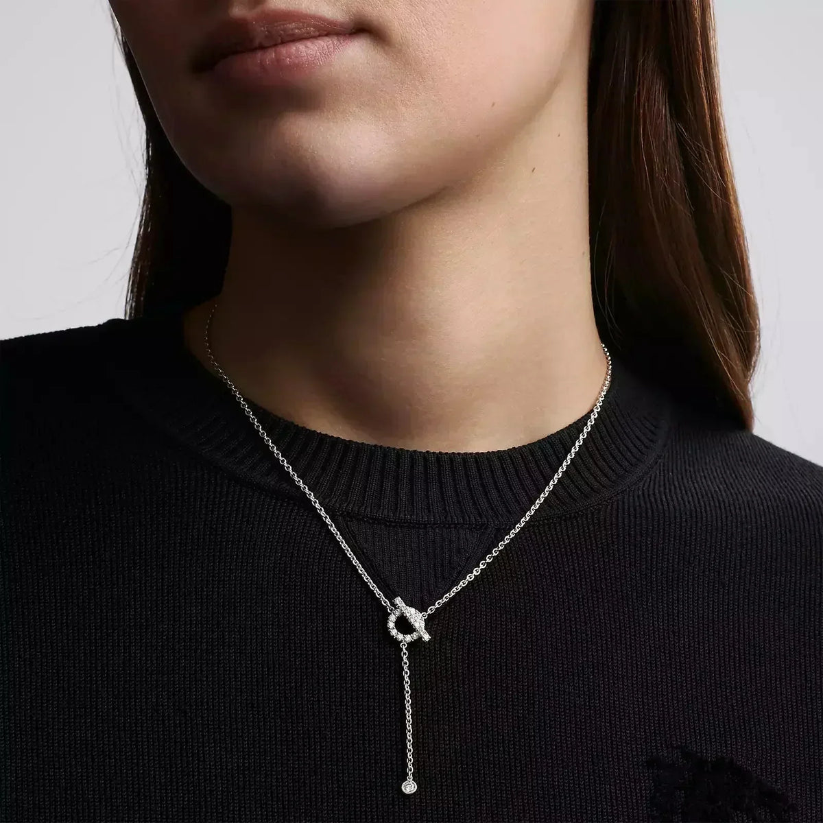 [Elara jewelsry ]FINESSE SILVER DIAMOND NECKLACE