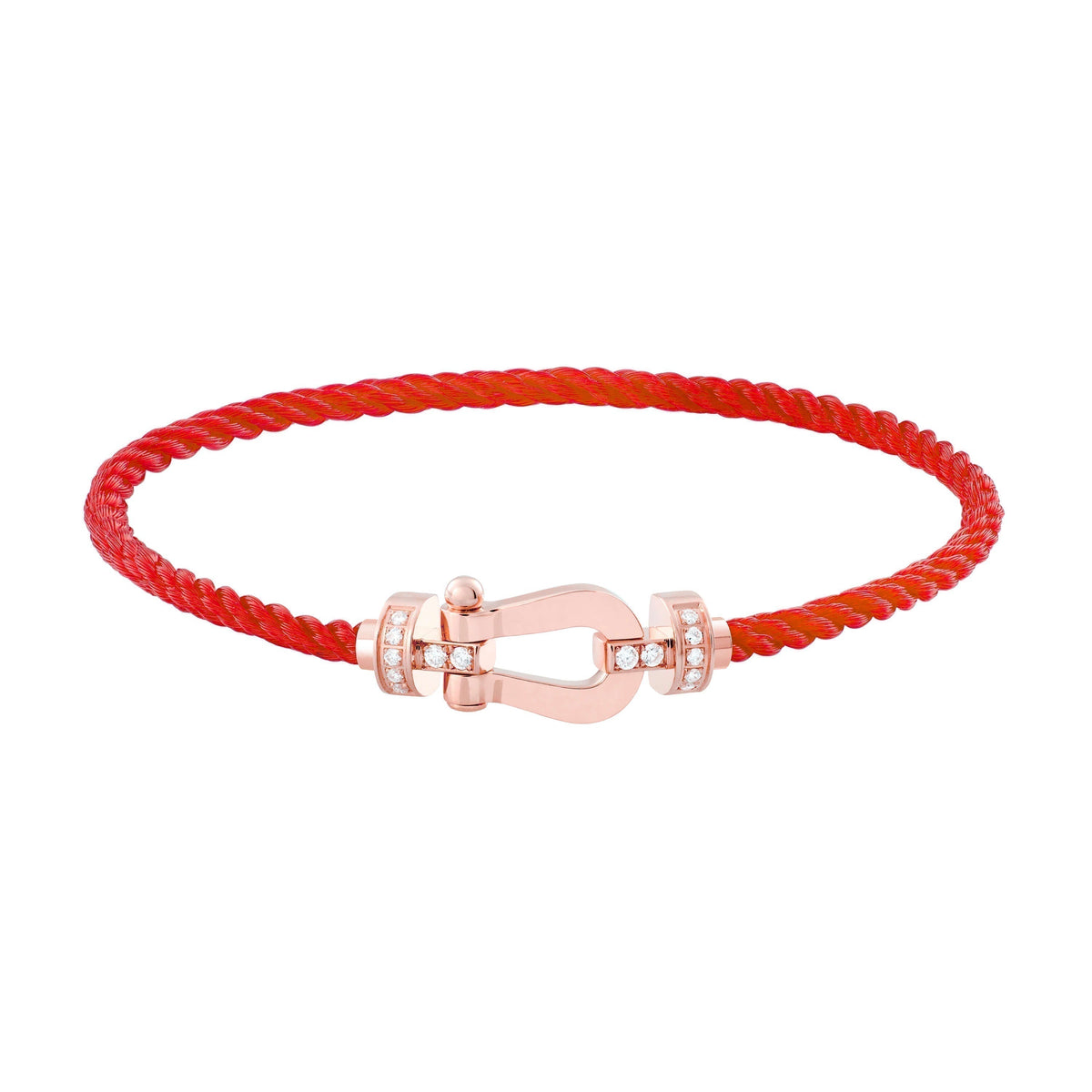 [Elara jewelsry ]FORCE 10 HALF DIAMOND PINK GOLD RED CORDERI LARGE AND MEDIUM MODEL
