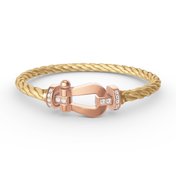 [Elara jewelsry ]FORCE LARGE HORSESHOE HALF DIAMOND BRACELET ROSE GOLD