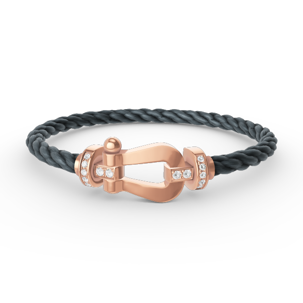 [Elara jewelsry ]FORCE LARGE HORSESHOE HALF DIAMOND BRACELET ROSE GOLD