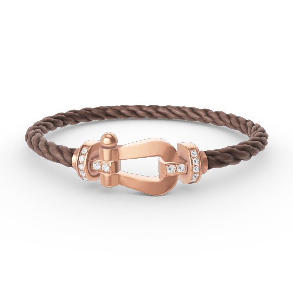 [Elara jewelsry ]FORCE LARGE HORSESHOE HALF DIAMOND BRACELET ROSE GOLD