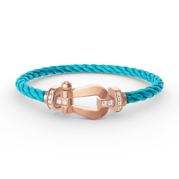 [Elara jewelsry ]FORCE LARGE HORSESHOE HALF DIAMOND BRACELET ROSE GOLD