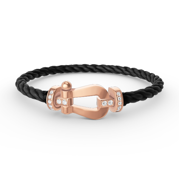[Elara jewelsry ]FORCE LARGE HORSESHOE HALF DIAMOND BRACELET ROSE GOLD