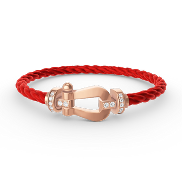 [Elara jewelsry ]FORCE LARGE HORSESHOE HALF DIAMOND BRACELET ROSE GOLD