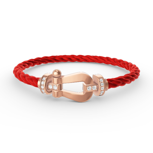 [Elara jewelsry ]FORCE LARGE HORSESHOE HALF DIAMOND BRACELET ROSE GOLD