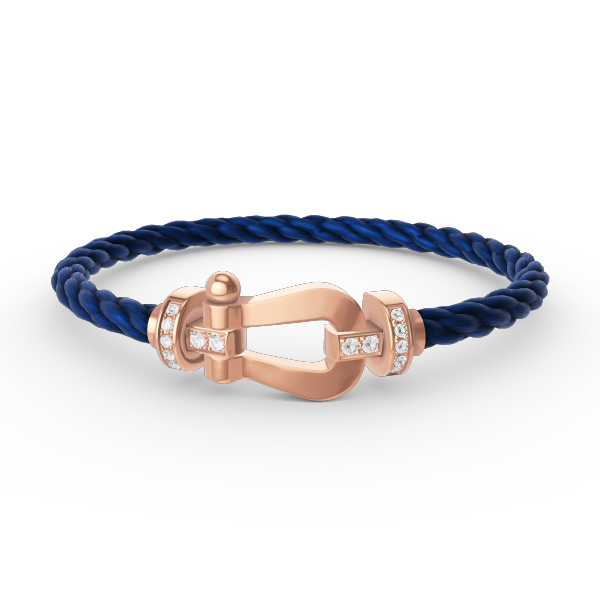 [Elara jewelsry ]FORCE LARGE HORSESHOE HALF DIAMOND BRACELET ROSE GOLD