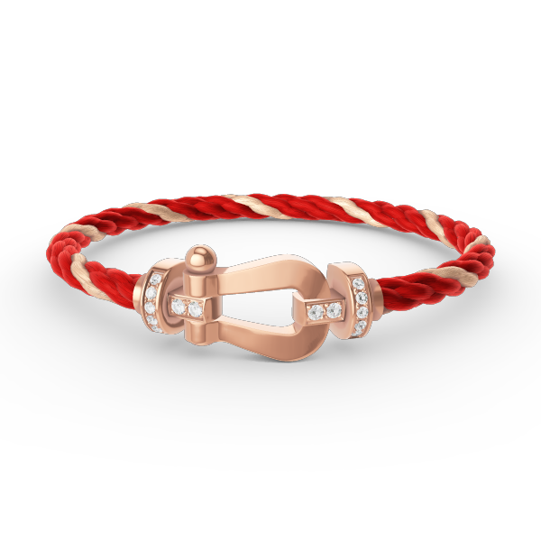[Elara jewelsry ]FORCE LARGE HORSESHOE HALF DIAMOND BRACELET ROSE GOLD