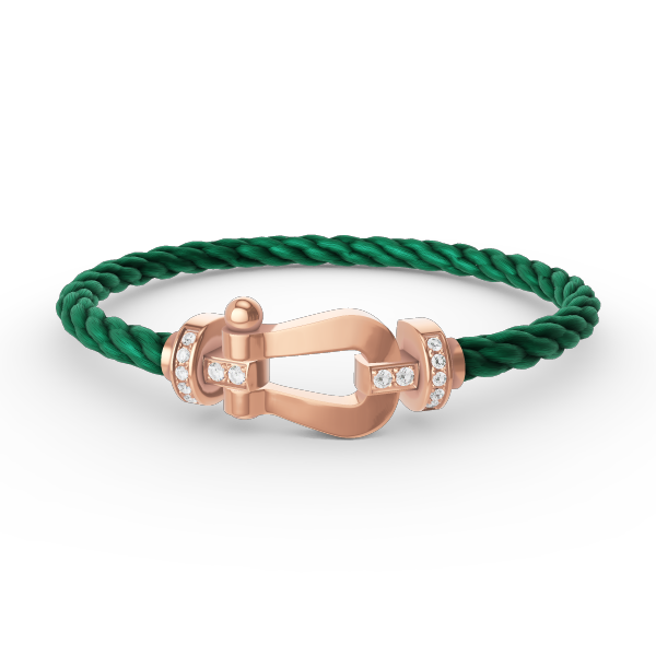 [Elara jewelsry ]FORCE LARGE HORSESHOE HALF DIAMOND BRACELET ROSE GOLD