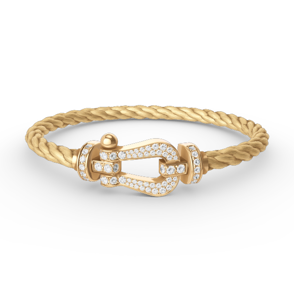 [Elara jewelsry ]FORCE LARGE HORSESHOE FULL DIAMOND BRACELET GOLD