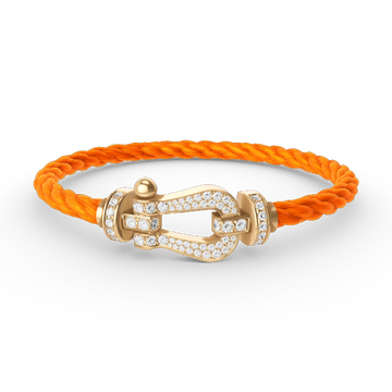 [Elara jewelsry ]FORCE LARGE HORSESHOE FULL DIAMOND BRACELET GOLD