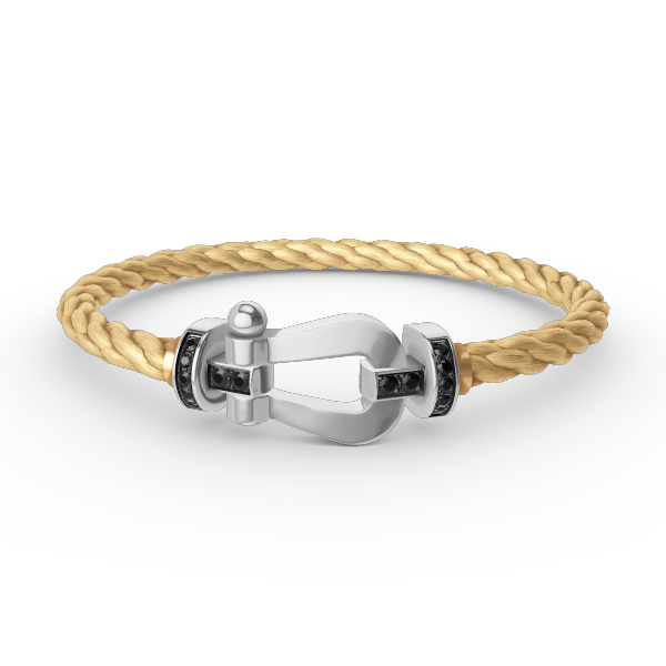 [Elara jewelsry ]FORCE LARGE HORSESHOE BLACK DIAMOND BRACELET SILVER