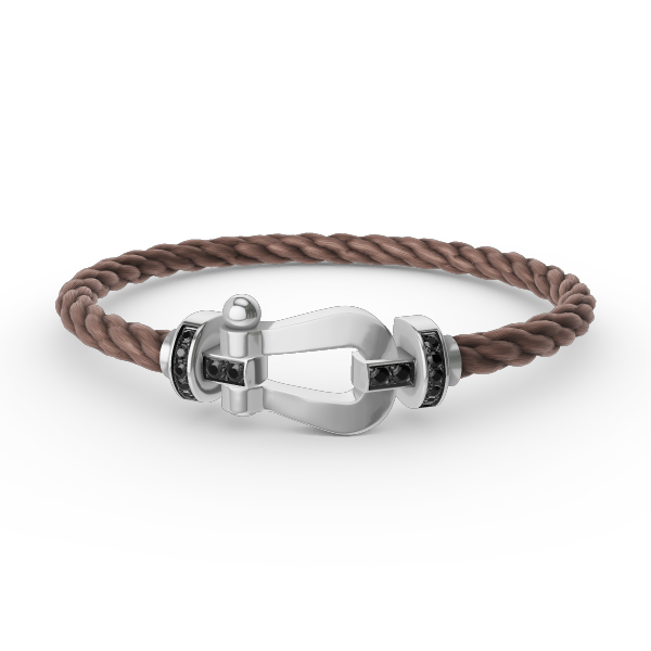 [Elara jewelsry ]FORCE LARGE HORSESHOE BLACK DIAMOND BRACELET SILVER
