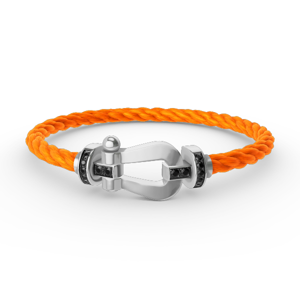 [Elara jewelsry ]FORCE LARGE HORSESHOE BLACK DIAMOND BRACELET SILVER