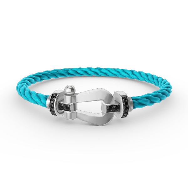 [Elara jewelsry ]FORCE LARGE HORSESHOE BLACK DIAMOND BRACELET SILVER