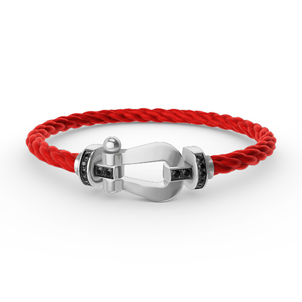 [Elara jewelsry ]FORCE LARGE HORSESHOE BLACK DIAMOND BRACELET SILVER