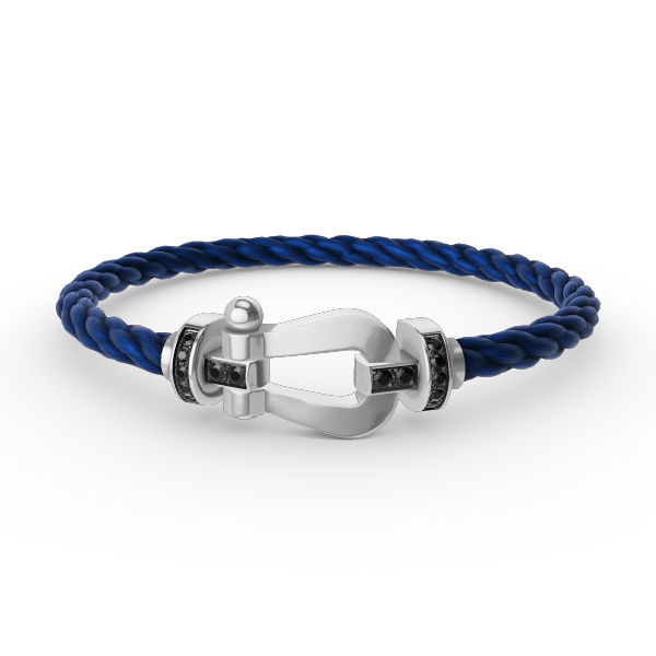[Elara jewelsry ]FORCE LARGE HORSESHOE BLACK DIAMOND BRACELET SILVER