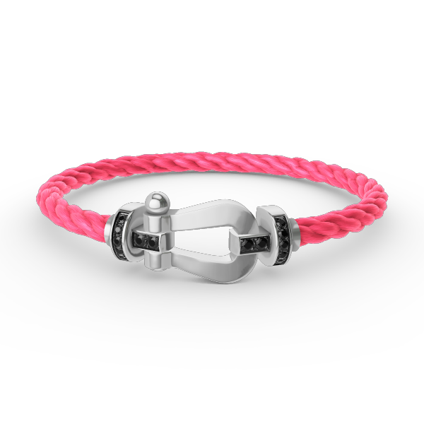 [Elara jewelsry ]FORCE LARGE HORSESHOE BLACK DIAMOND BRACELET SILVER