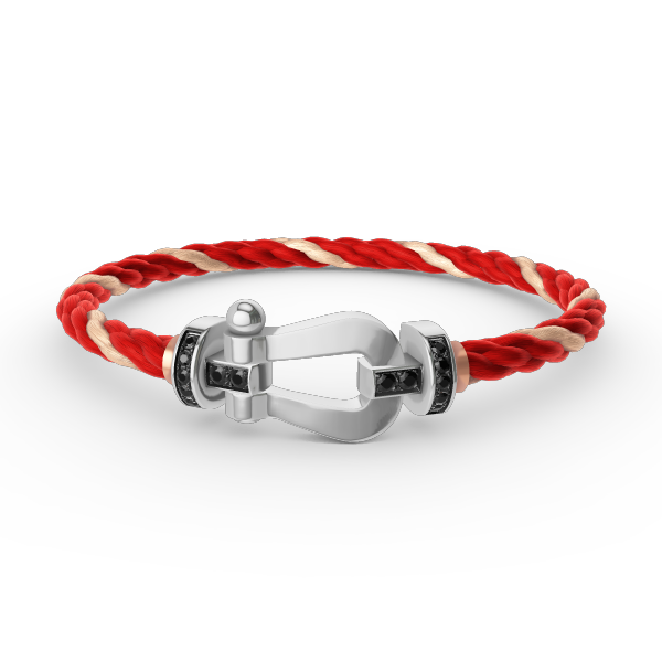 [Elara jewelsry ]FORCE LARGE HORSESHOE BLACK DIAMOND BRACELET SILVER