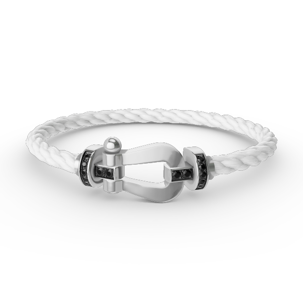 [Elara jewelsry ]FORCE LARGE HORSESHOE BLACK DIAMOND BRACELET SILVER