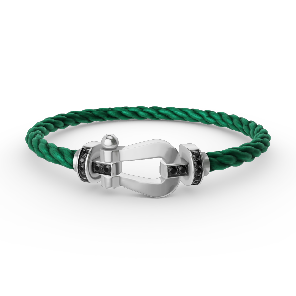 [Elara jewelsry ]FORCE LARGE HORSESHOE BLACK DIAMOND BRACELET SILVER