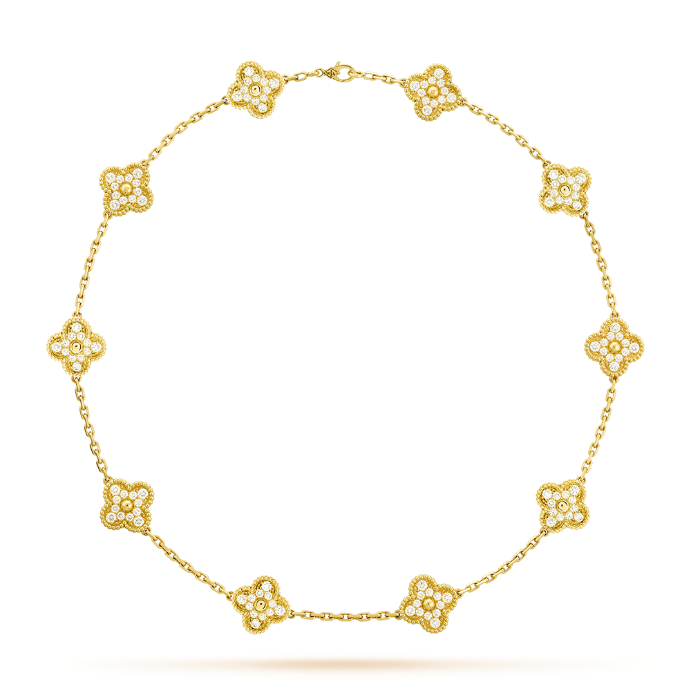 [Elara jewelsry ]CLOVER 10 MOTIFS DIAMOND NECKLACE