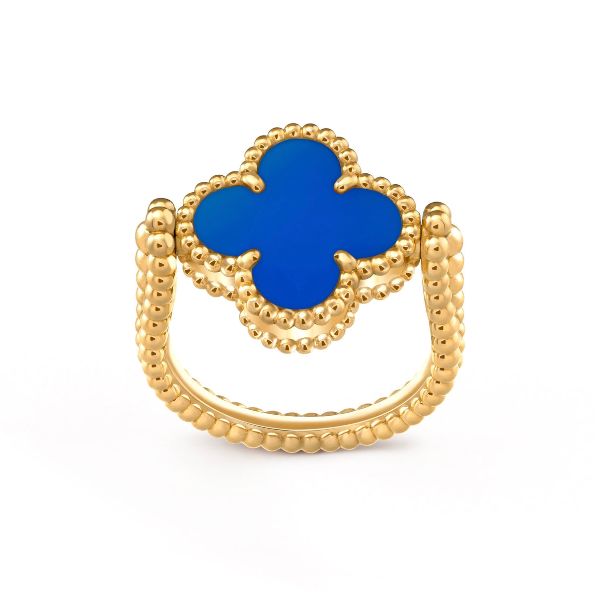 [Elara jewelsry ]CLOVER RIVERSIBLE BLUE AGATE RING